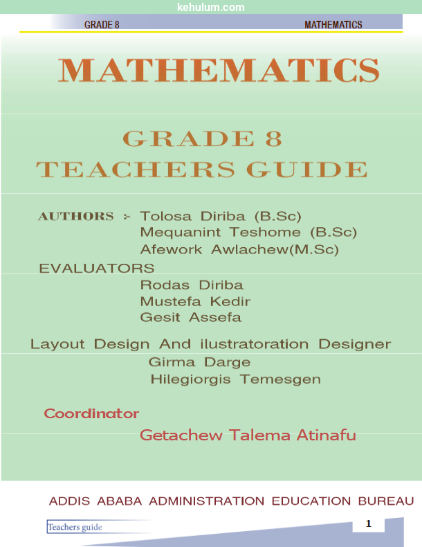 grade 8 new curriculum Teacher's Guide