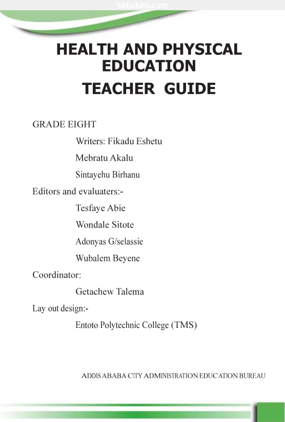 new curriculum grade 8 HPE Teacher's Guide