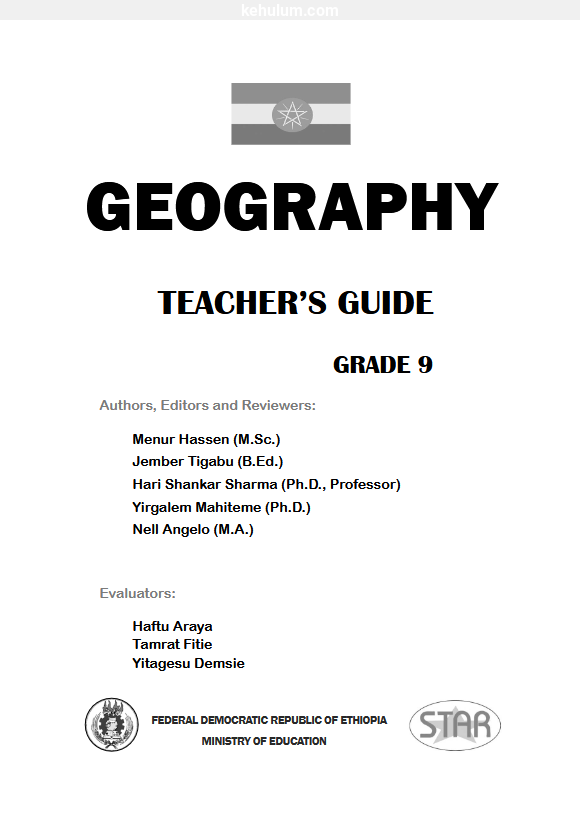 Cover of Ethiopian old Curriculum grade 9 Geography student textbook