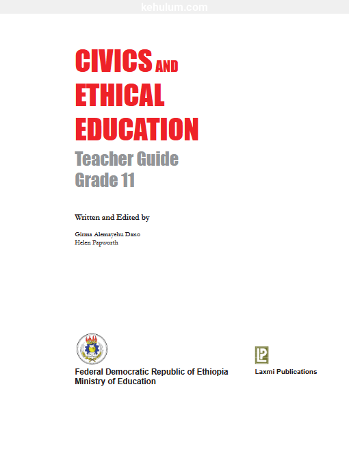 Cover of Ethiopian old Curriculum grade 11 Civics And Ethical Education student textbook 